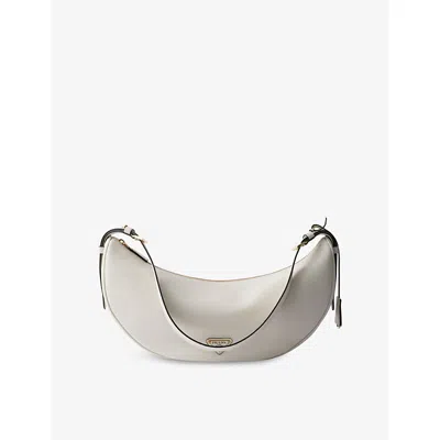 PRADA WOMENS WHITE LOGO-EMBELLISHED LEATHER SHOULDER BAG