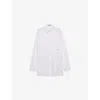 Prada Womens White Logo-embroidered Cotton Poplin Shirt In White
