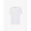 Prada Womens White Logo-plaque Crystal-embellished Cotton T-shirt In White
