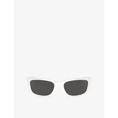 Prada Womens Pr A14s Butterfly-frame Acetate Sunglasses White