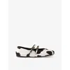 Prada Printed Leather Ballerinas