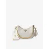 Prada Womens White Re-edition 2005 Leather Cross-body Bag
