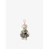 Prada Teddy Bag Charm With Metal Ring In Gray