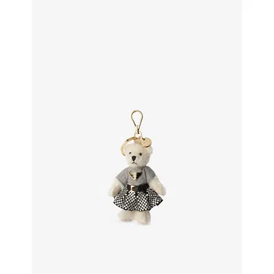 Prada Womens  Teddy Cotton And Mohair-blend Bag Charm In White