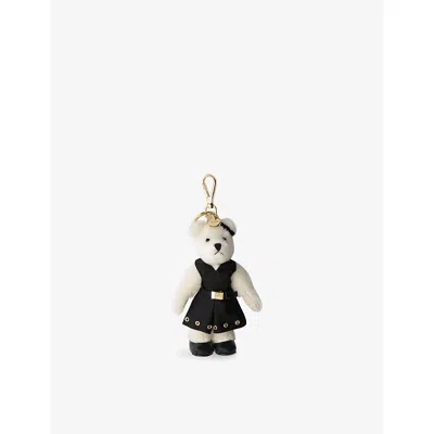Prada Womens  Teddy Cotton And Mohair-blend Bag Charm In White