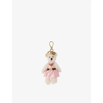 Prada Womens White Teddy Soft Keychain Charm