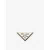 Prada Womens  Triangle-plaque Metal Brass Scarf Clip