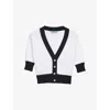 Prada Cropped Cotton Cardigan In White