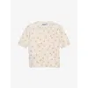 Prada Womens Yellow Floral-intarsia Short-sleeved Wool Jumper In Neutral