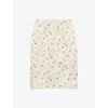 Prada Womens Yellow Floral-print Quilted Satin Knee-length Skirt In Neutral