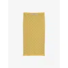 PRADA WOMENS YELLOW JACQUARD-KNIT COTTON-BLEND KNEE-LENGTH  SKIRT