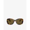 Prada Womens Pr A13s Butterfly-frame Acetate Sunglasses Yellow In Black