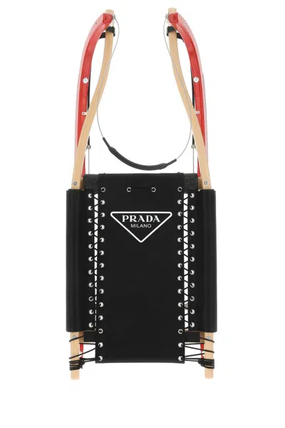 Prada Wood Toboggan Beanie In Multicoloured