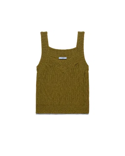 Prada Wool And Alpaca Top In Green