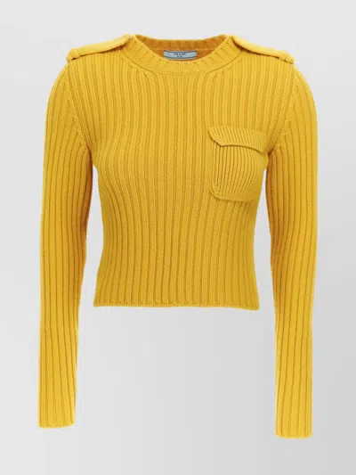 Prada Wool And Cachemire Sweater In Yellow