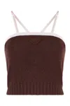 Prada Wool And Cachemire Top In Brown