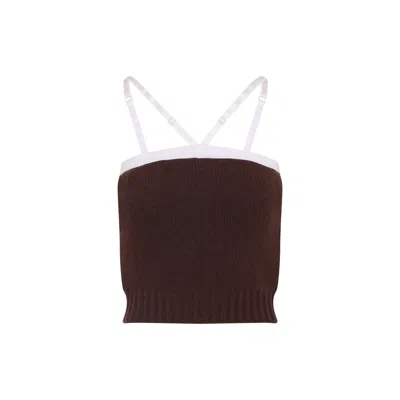 Prada Wool And Cachemire Top In Brown