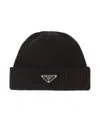 Prada Wool And Cashmere Beanie In Black