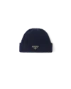 Prada Wool And Cashmere Beanie In Blue