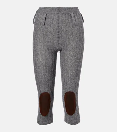 Prada Wool And Cashmere Capri Pants In Gray