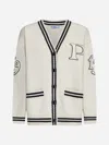 Prada Wool-cashmere Varsity Cardigan In Ivory