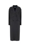 Prada Dark Grey Double-breasted Coat In Gray