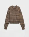 Prada Rundhalspullover Aus Wolle Und Kaschmir In Brown