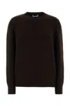 Prada Wool And Cashmere Crew-neck Sweater In Brown
