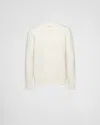 Prada Ivory Wool Blend Sweater In White