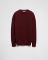 Prada Cashmere Wool Crew-neck Sweater In Amaranthrot/maisgelb