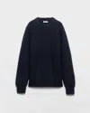 Prada Wool And Cashmere Crew-neck Sweater In Blue
