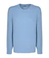 Prada Triangle-logo Sweater In Blue