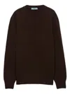 Prada Wool And Cashmere Crew-neck Sweater Clothing In Brown