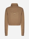 PRADA WOOL AND CASHMERE CROPPED TURTLENECK