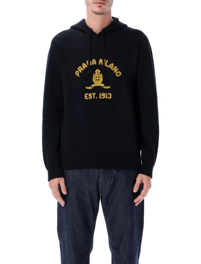 Prada Wool And Cashmere Hoodie In Black