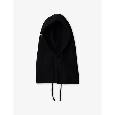 Prada Womens Black Wool And Cashmere Knit Hood