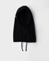 Prada Wool-cashmere Drawstring Balaclava In Black