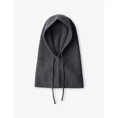 Prada Womens Grey Wool And Cashmere Knit Hood In Gray