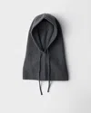 Prada Womens Grey Wool And Cashmere Knit Hood In Gray