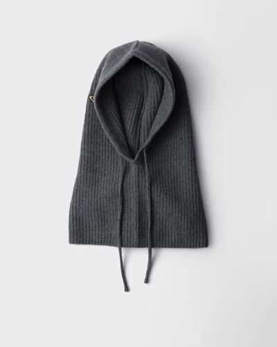 PRADA WOOL AND CASHMERE KNIT HOOD