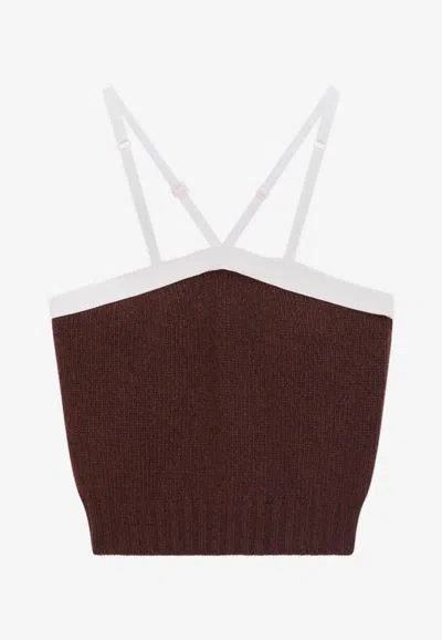 PRADA WOOL AND CASHMERE KNITTED CROPPED TOP