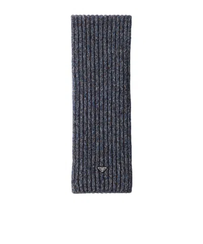 Prada Wool And Cashmere Scarf In Gray