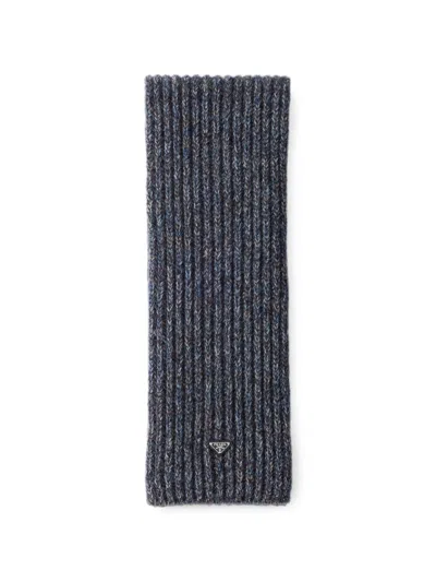 Prada Strickschal Aus Wolle Und Kaschmir In Blue