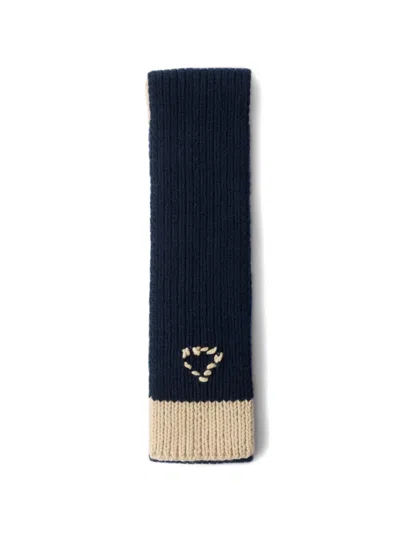 Prada Wool And Cashmere Scarf In Blue