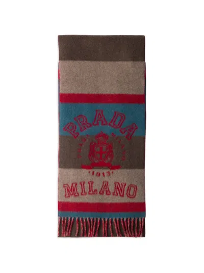 Prada Wool And Cashmere Scarf In White