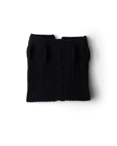 Prada Wool And Cashmere Short Leggings In Black