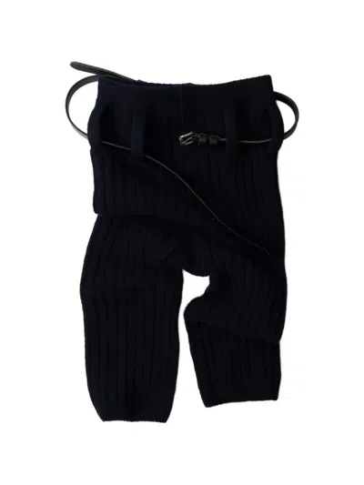 Prada Wool And Cashmere Short Leggings In Blue