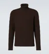 Prada Brown Cashmere Blend Turtleneck Sweater In Brown
