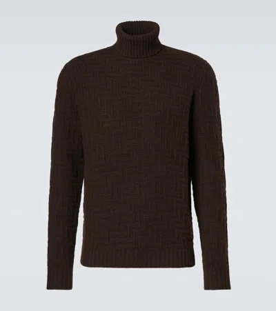Prada Turtleneck Sweater In Brown
