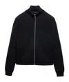 Prada Stretch Wool Blend Cardigan With Front Pockets In Black